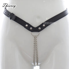 Adjustable Black female Chastity Belt