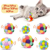 3/60pcs Cat Toys Balls with Bells