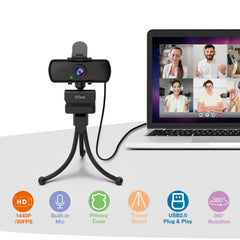 Full HD PC Webcam with Microphone,