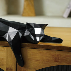 White Black Cat Statue