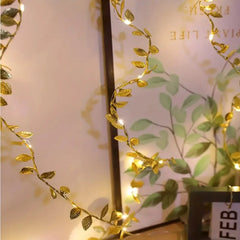 Golden Tiny Leaves Fairy Light