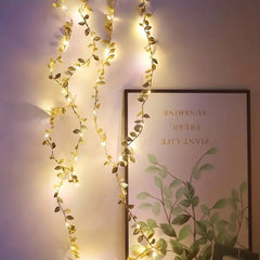 Golden Tiny Leaves Fairy Light