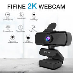 Full HD PC Webcam with Microphone,