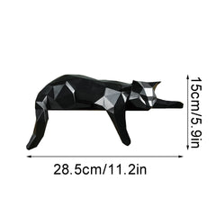 White Black Cat Statue
