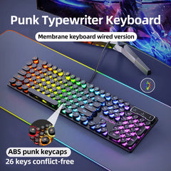 Retro Punk Round Gaming Keyboard