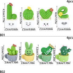4Pcs/set Resin Succulent Cactus