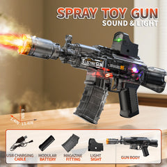 2025 Kids Hot Selling Electric Spray & Water Gun Simulates Sound Light Gun Toys Outdoor Activities Spray Vibration Gun Toys