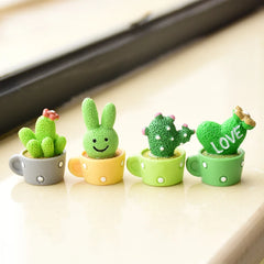 4Pcs/set Resin Succulent Cactus