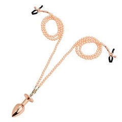 Small Medium Large Butt plug Pearl Nipple Clamps