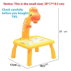 Children led projector drawing table toy