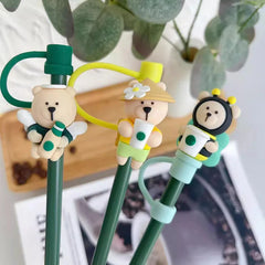 Cute Bear Silicone Straw Cover Caps