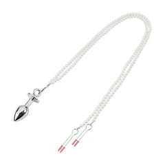 Small Medium Large Butt plug Pearl Nipple Clamps