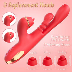 5 IN 1 Tapping Thrusting Dildo Vibrator