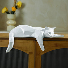 White Black Cat Statue