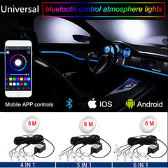 6 in 1 Led Car Interior Strips Light