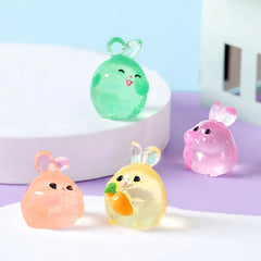 6PCS Luminous Rabbits Resin