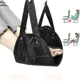 Airplane Footrest With Adjustable Strap