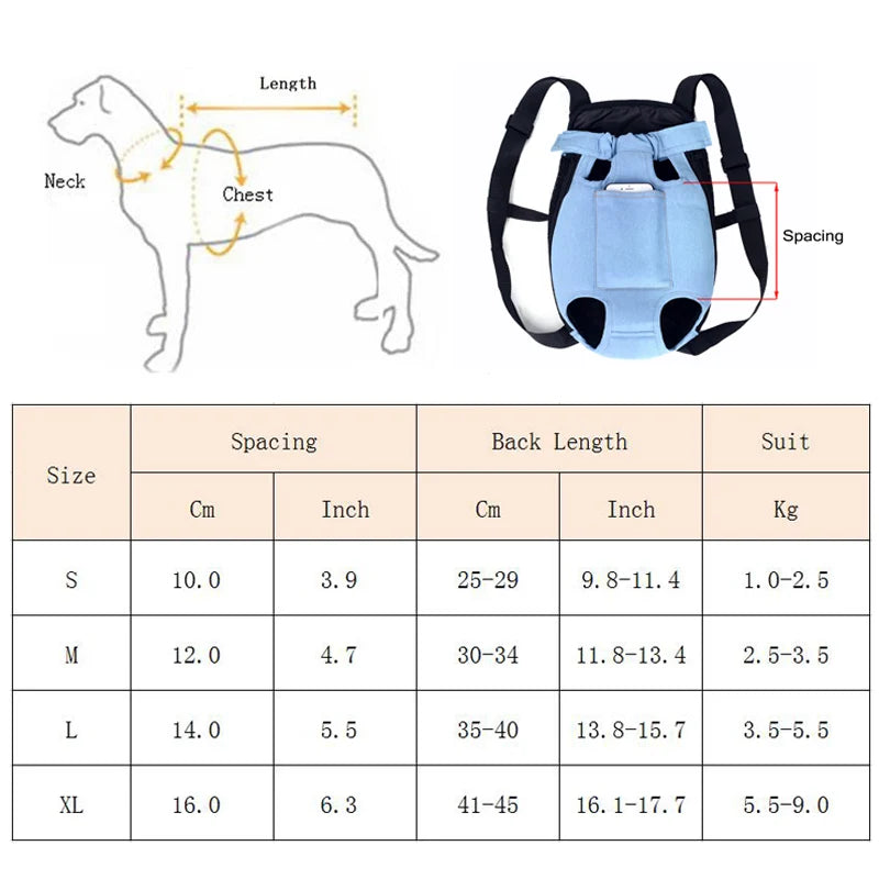 Denim Pet Dog Backpack