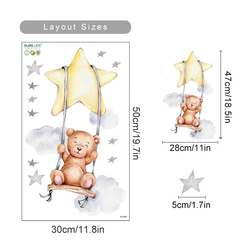 Animals Bear Rabbits Wall Stickers
