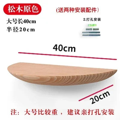 Semicircle Wooden Wall Shelf