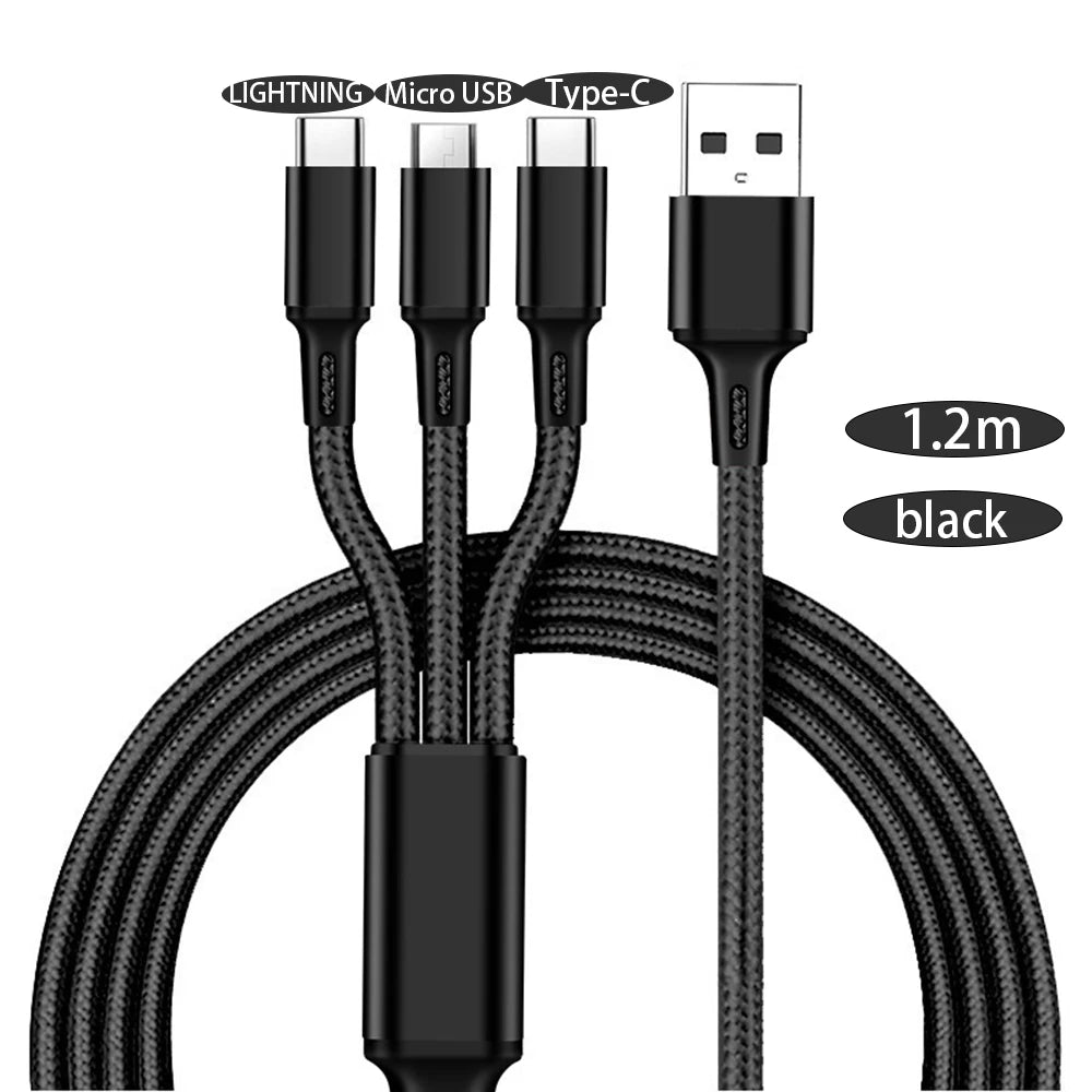 3 In 1 USB  Fast Charging Cable
