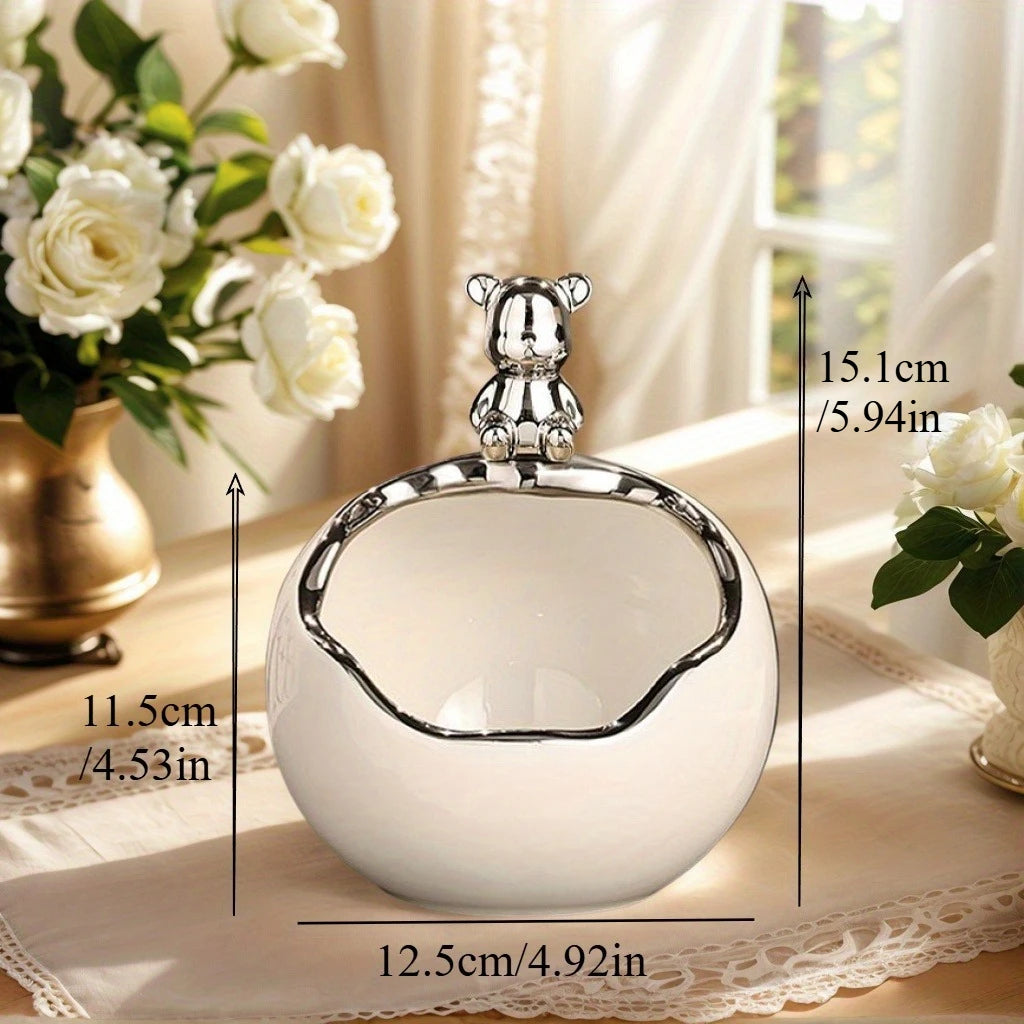 Decorative ceramic storage bowl