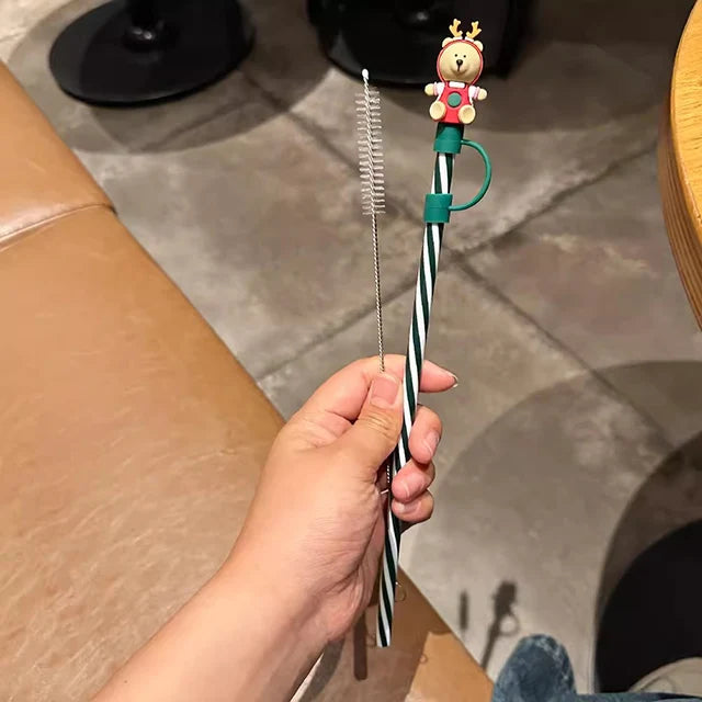 Cute Bear Silicone Straw Cover Caps