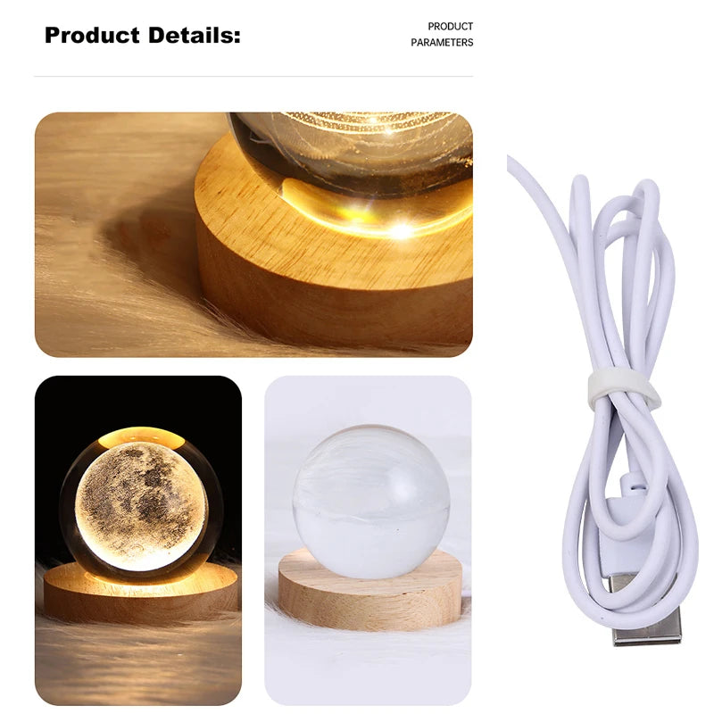 USB  Crystal Ball Table Lamp