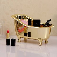 Golden Bathtub Shaped Cosmetic Case