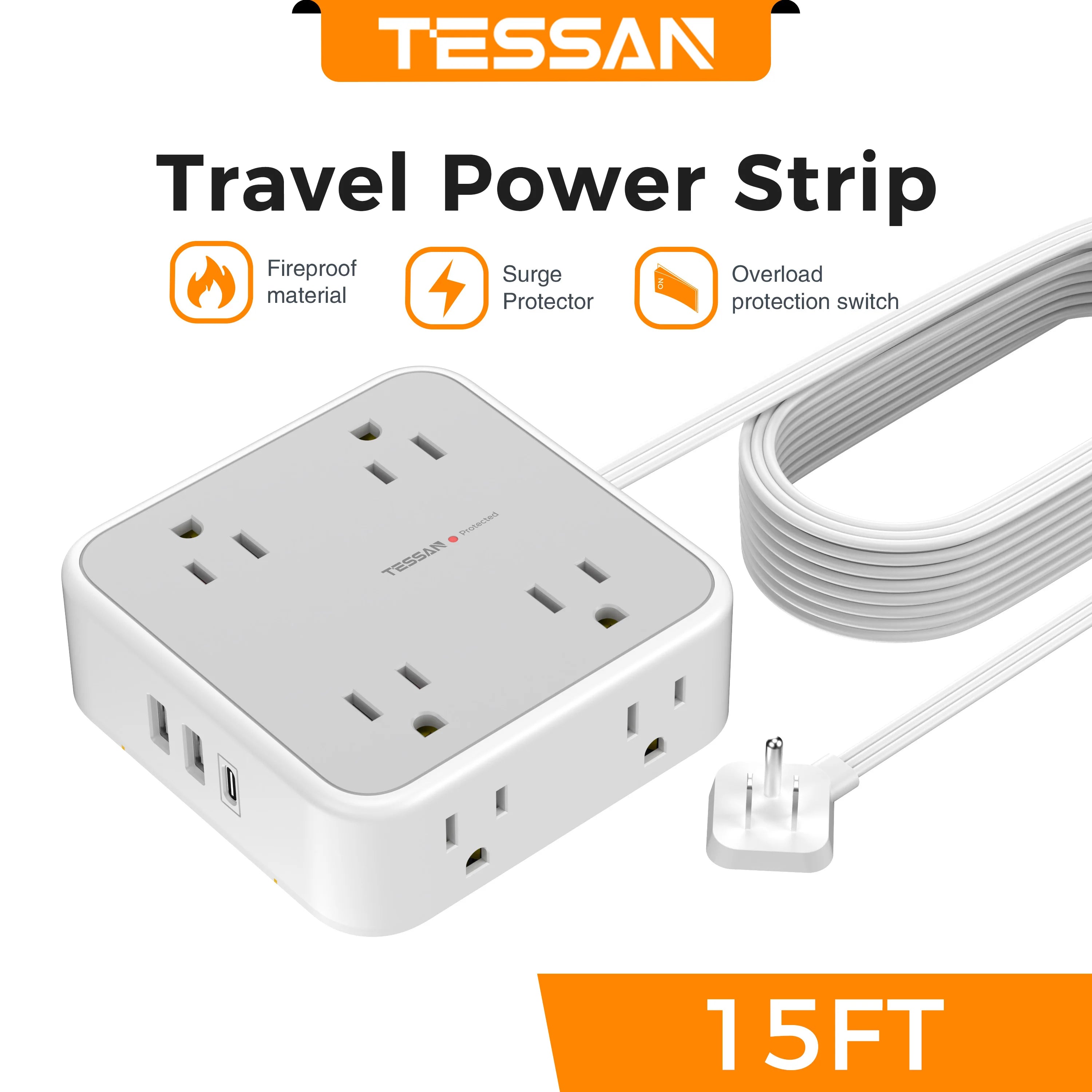 Ultra Thin Flat Plug Power Strip