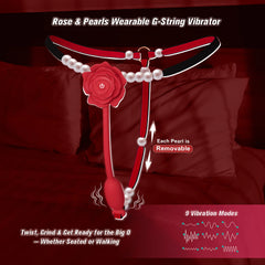 Women Rose Pearl Thong App Wearable Panty Vibrator