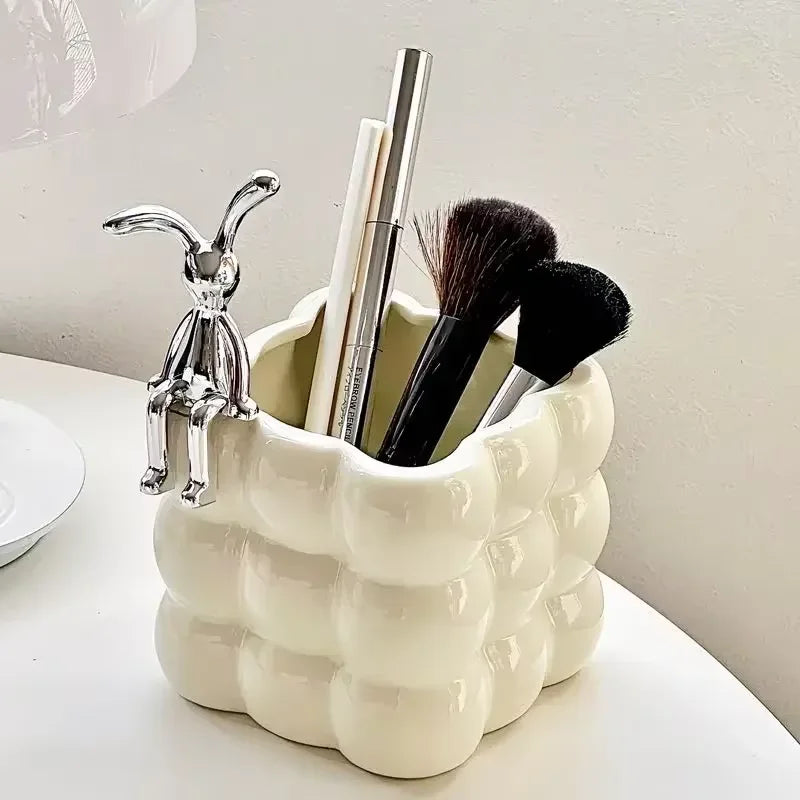 Decorative ceramic storage bowl