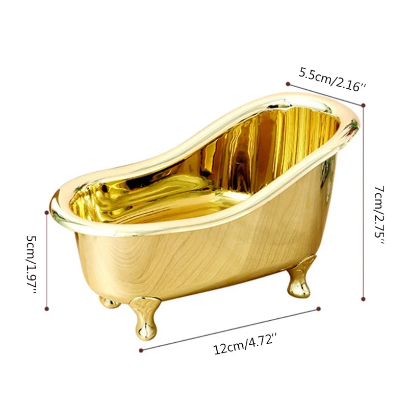 Golden Bathtub Shaped Cosmetic Case