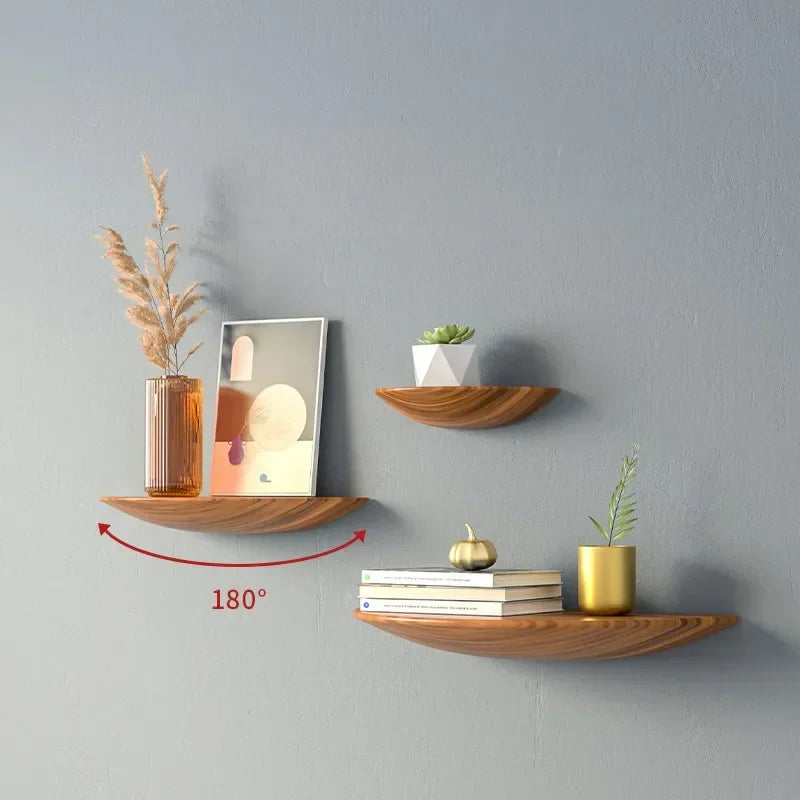 Semicircle Wooden Wall Shelf