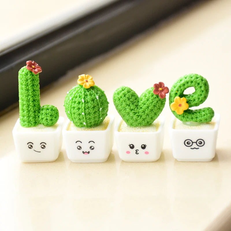 4Pcs/set Resin Succulent Cactus