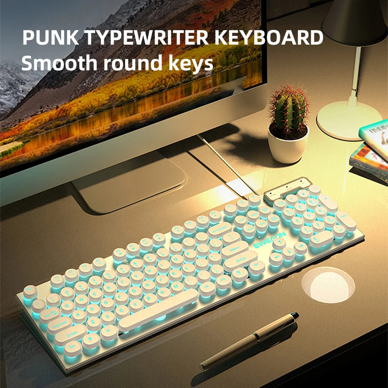 Retro Punk Round Gaming Keyboard