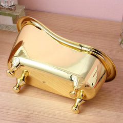 Golden Bathtub Shaped Cosmetic Case