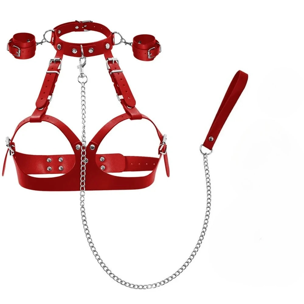 Adjustable Handcuffs  Collar and Bra