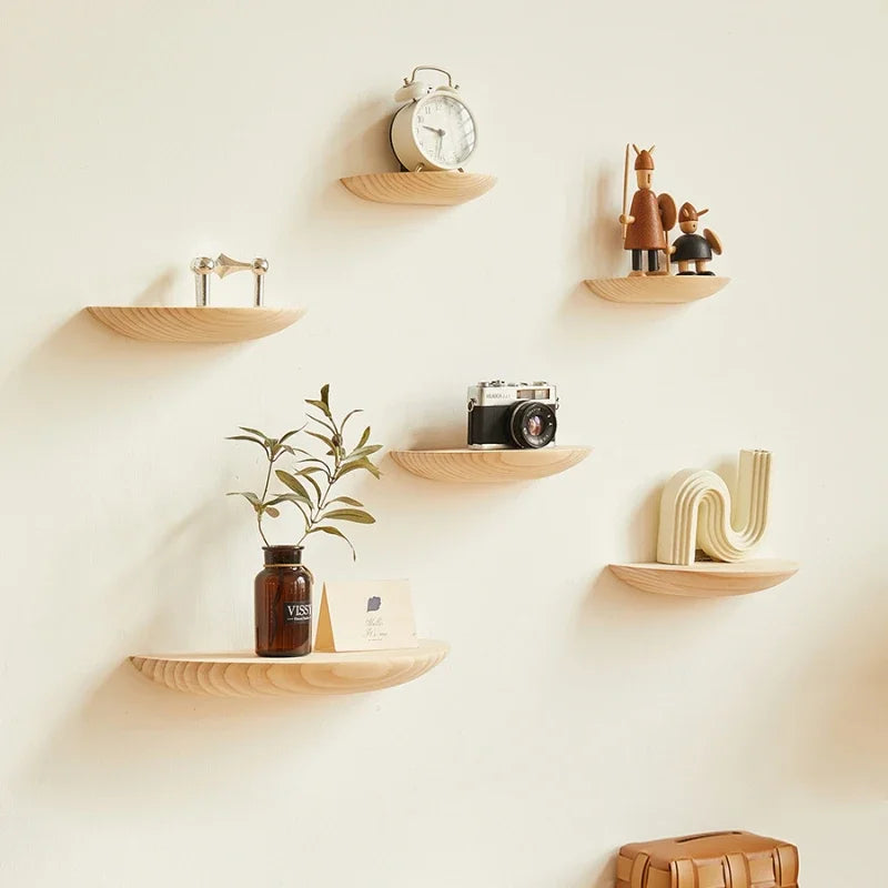 Semicircle Wooden Wall Shelf
