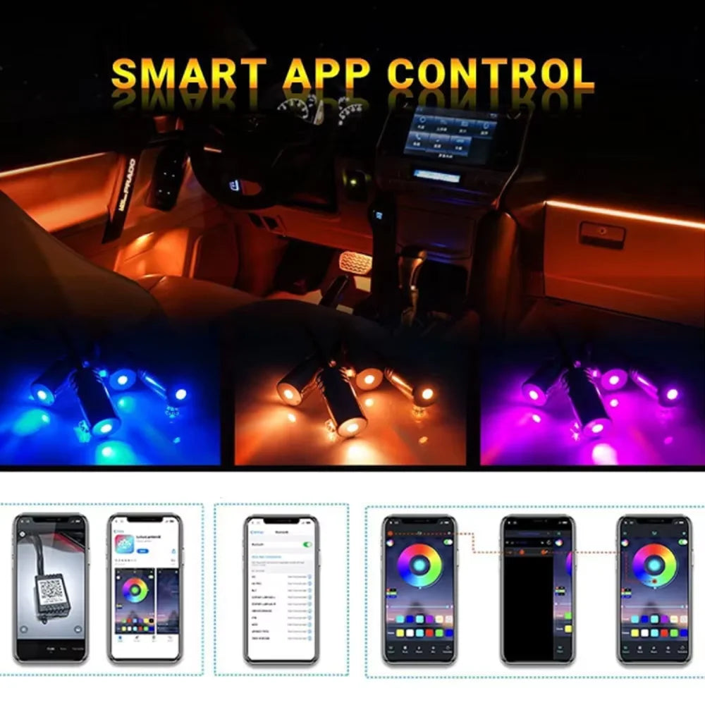 6 in 1 Led Car Interior  Strips Light