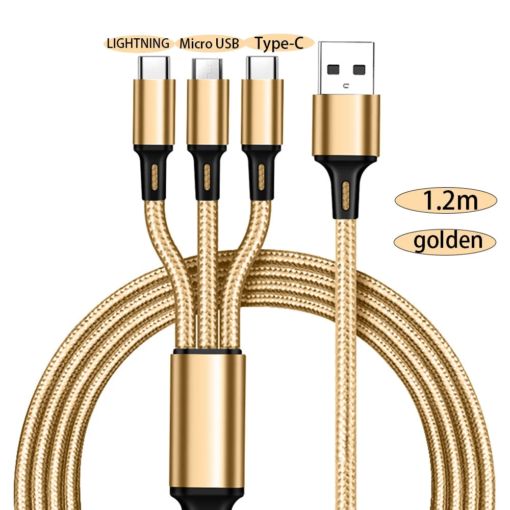 3 In 1 USB  Fast Charging Cable