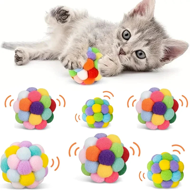 3/60pcs Cat Toys Balls with Bells