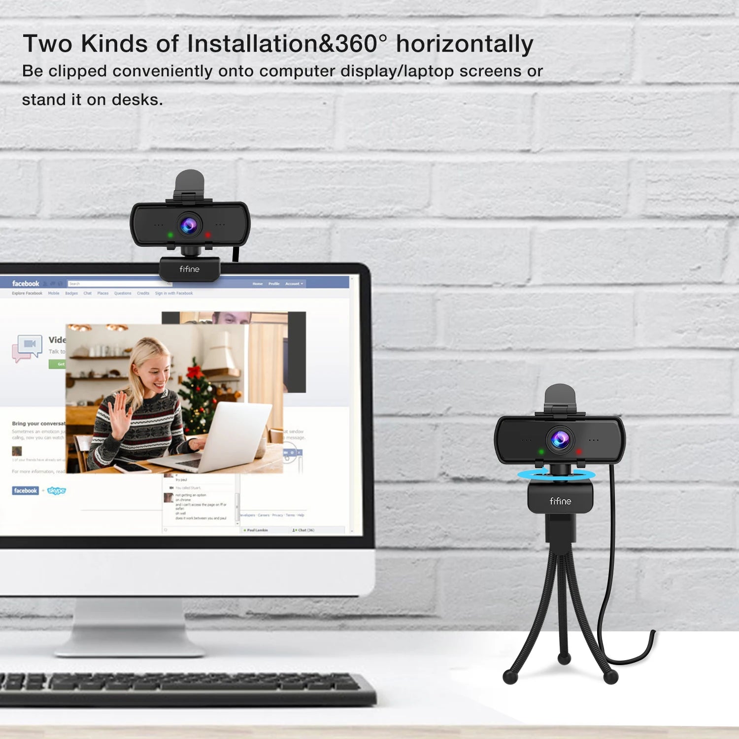 Full HD PC Webcam with Microphone,