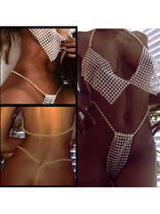 Sexy see through pearl micro bikini