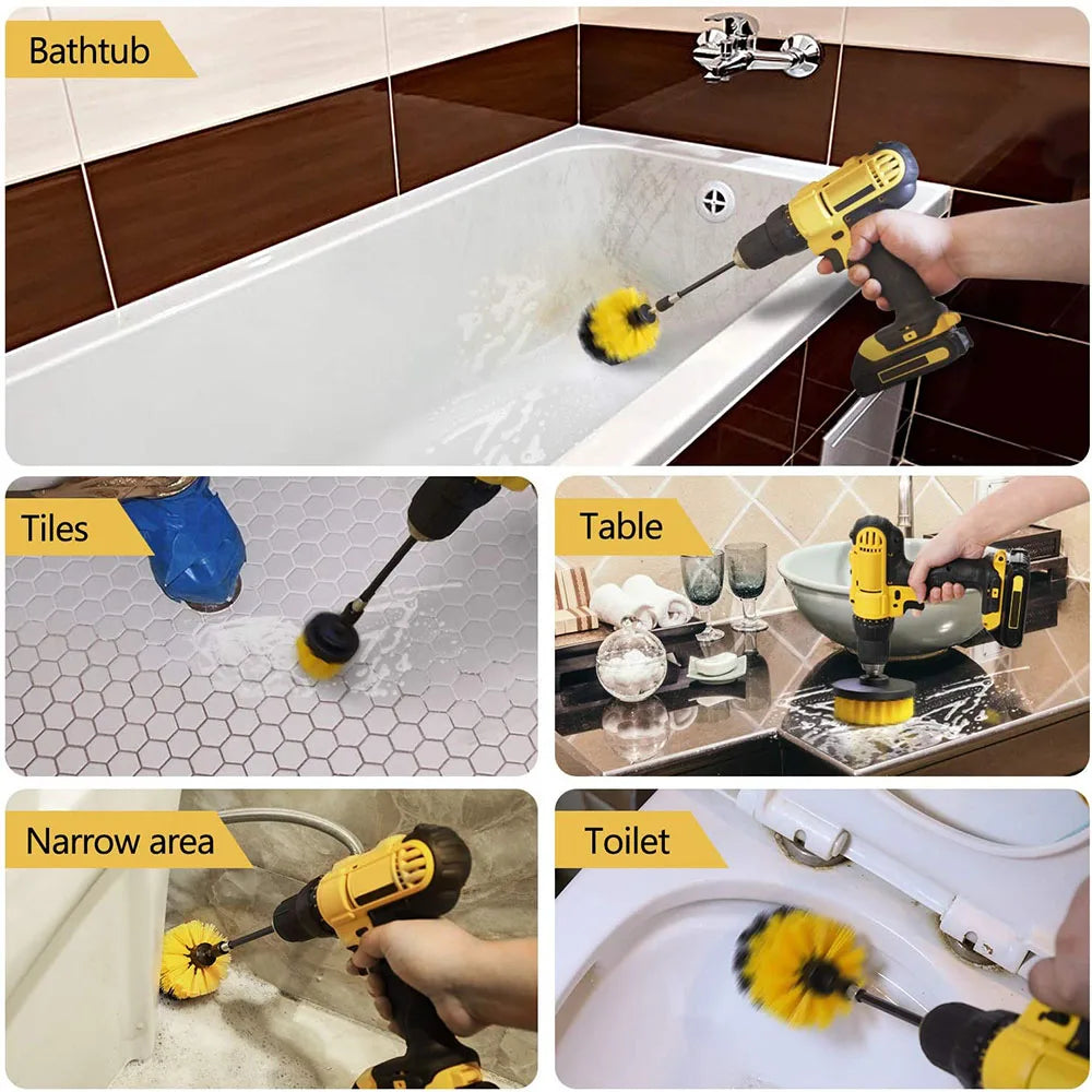 Drill Brush Attachment Set