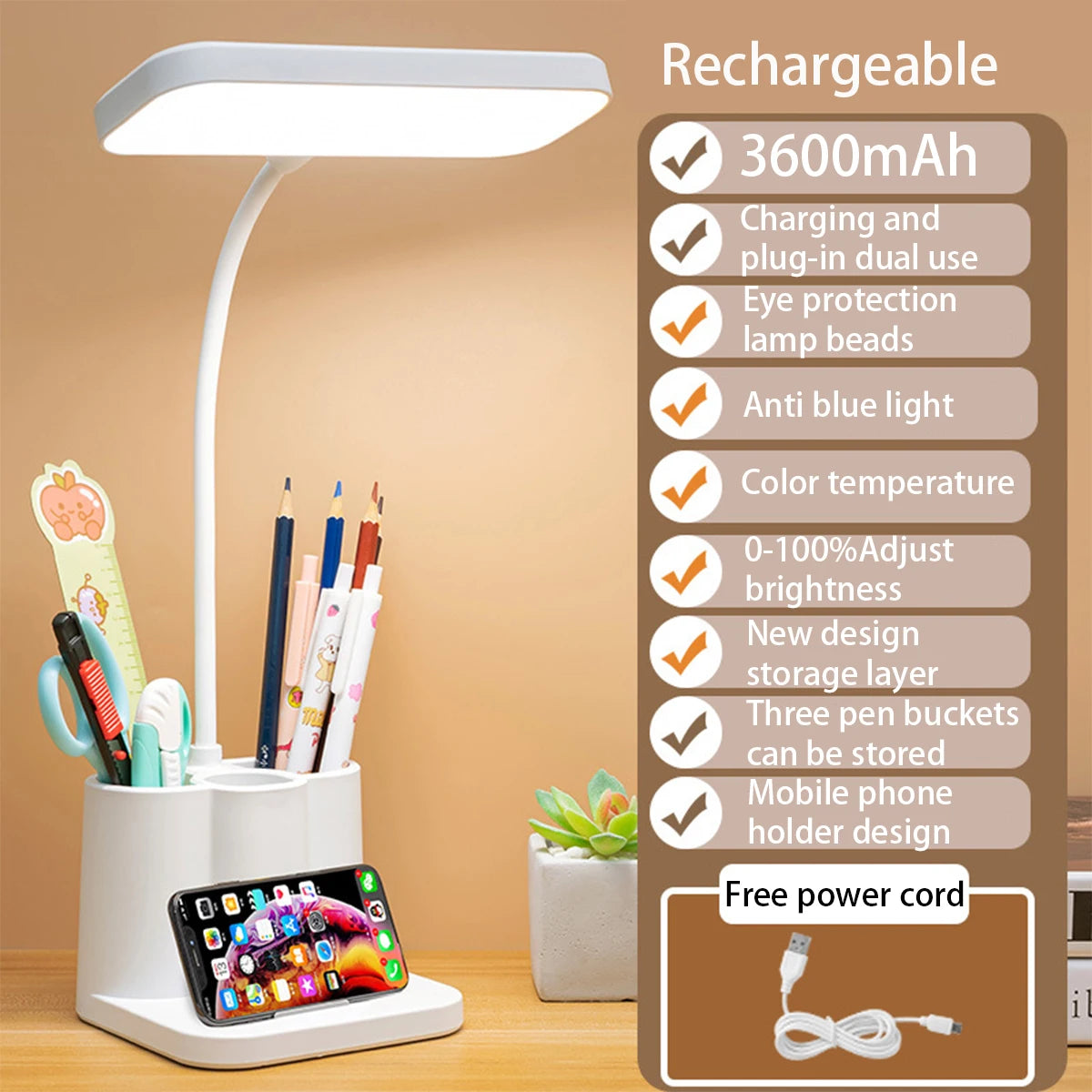 USB Rechargeable Table Lamp