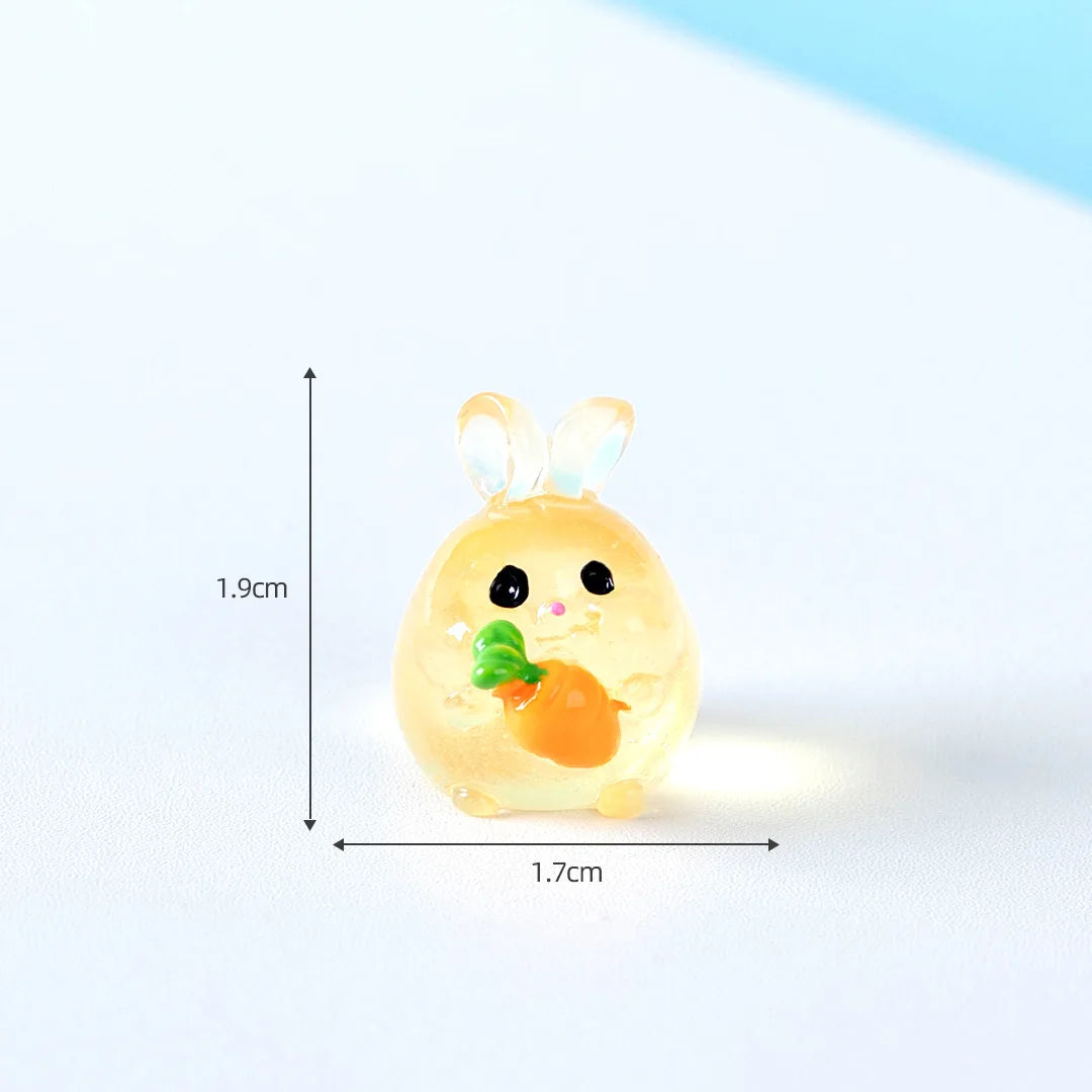6PCS Luminous Rabbits Resin