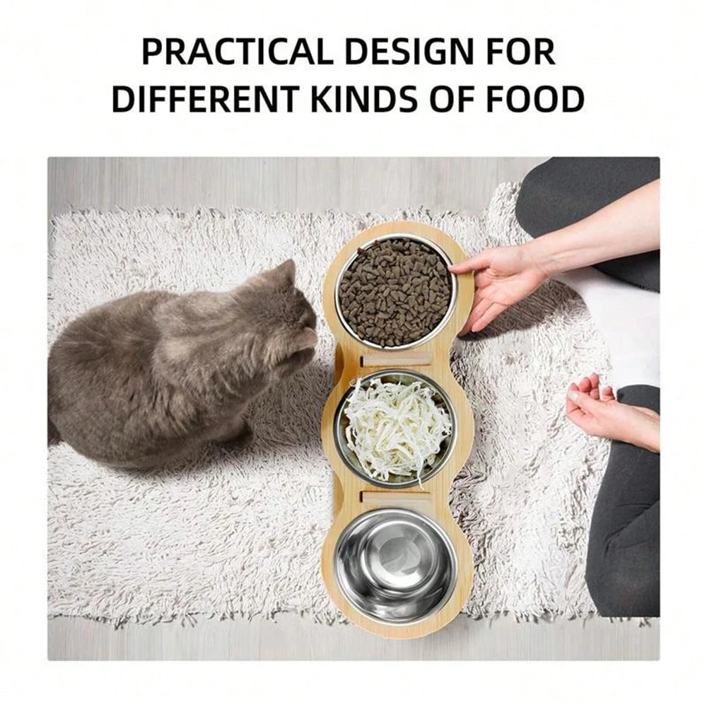 Cat 3 Bowls in 1 Feeder