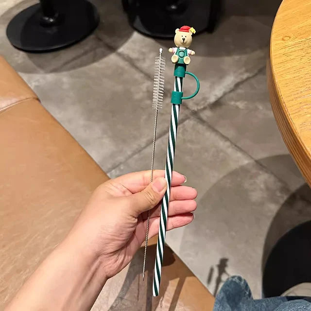 Cute Bear Silicone Straw Cover Caps