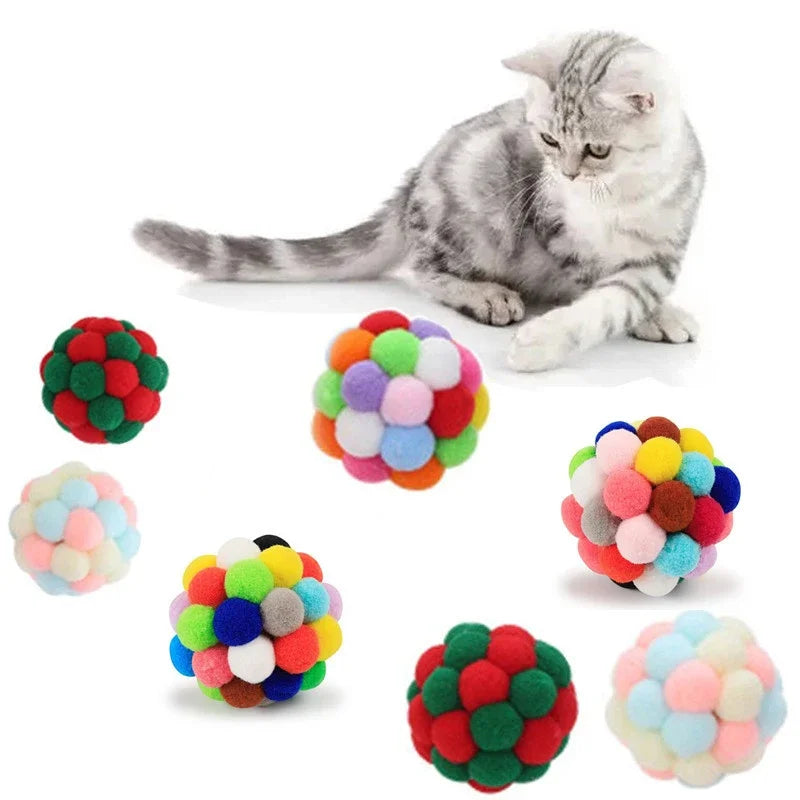 3/60pcs Cat Toys Balls with Bells